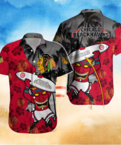 Personalized Chicago Blackhawks Surfing Spirit Hawaiian Shirt