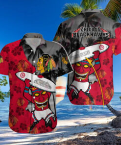 Personalized Chicago Blackhawks Surfing Spirit Hawaiian Shirt