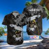 Detroit Tigers Monochrome Floral Blue Hawaiian Shirt