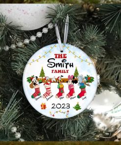 Personalized Christmas Disney Ornament, Mickey and Friends Ceramic Ornament