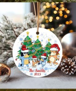 Personalized Christmas Family Bluey Ornament,Bluey Christmas Ornament Gift