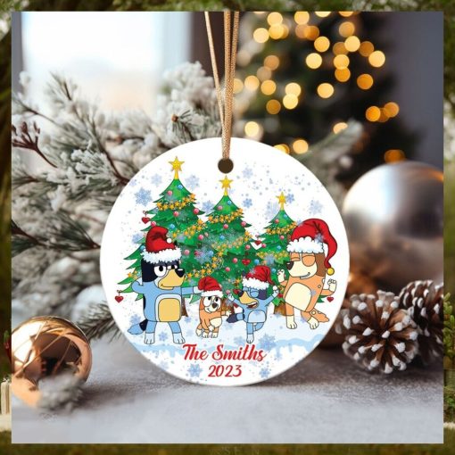 Personalized Christmas Family Bluey Ornament,Bluey Christmas Ornament Gift