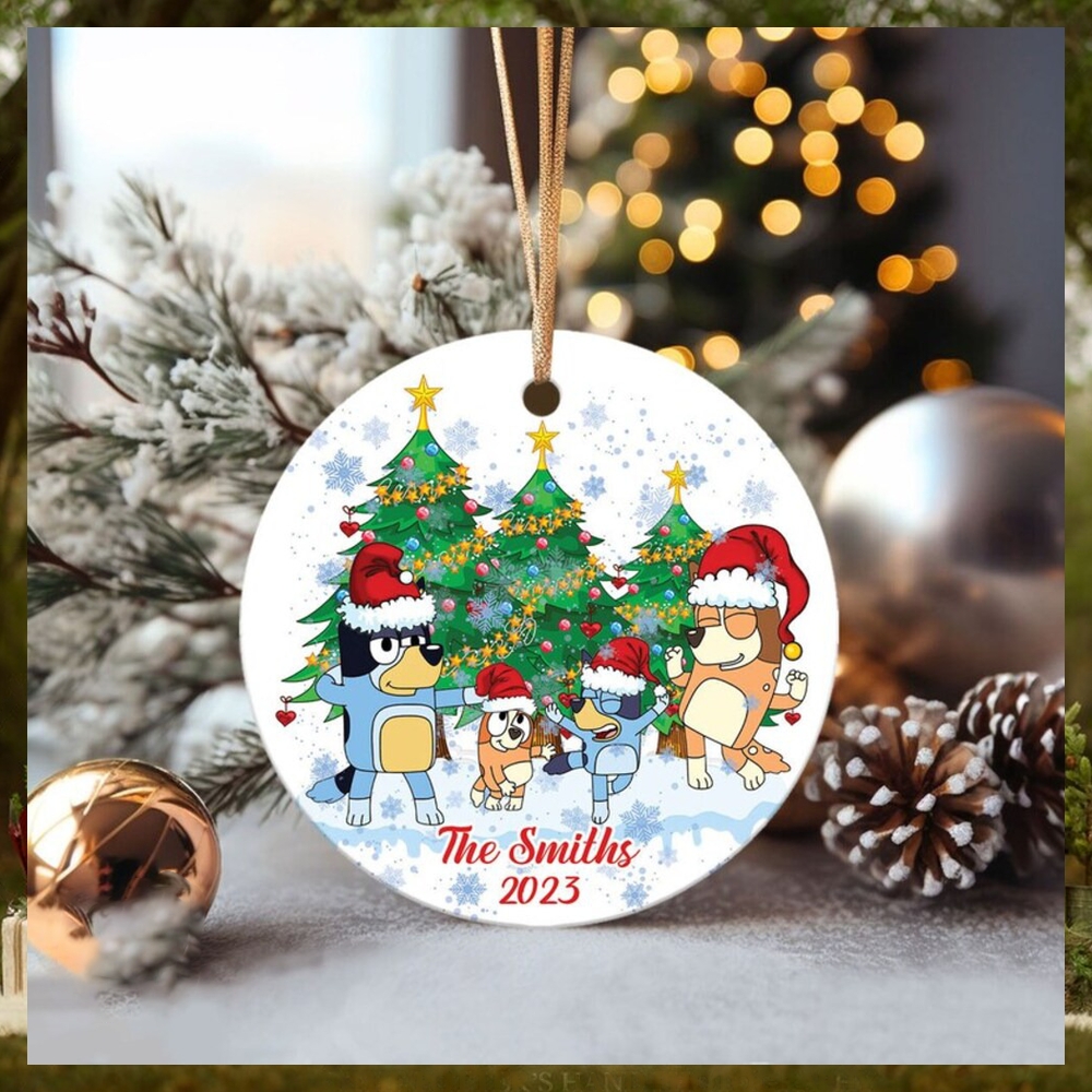 Personalized Christmas Family Bluey Ornament,Bluey Christmas Ornament Gift Personalized Christmas Family Bluey Ornament,Bluey Christmas Ornament Gift