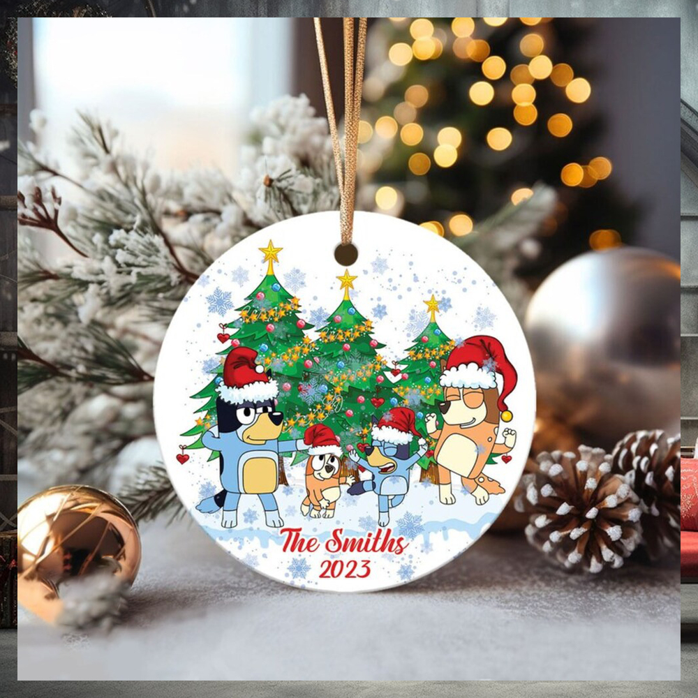 Personalized Christmas Family Bluey Ornament,Bluey Christmas Ornament Gift Personalized Christmas Family Bluey Ornament,Bluey Christmas Ornament Gift