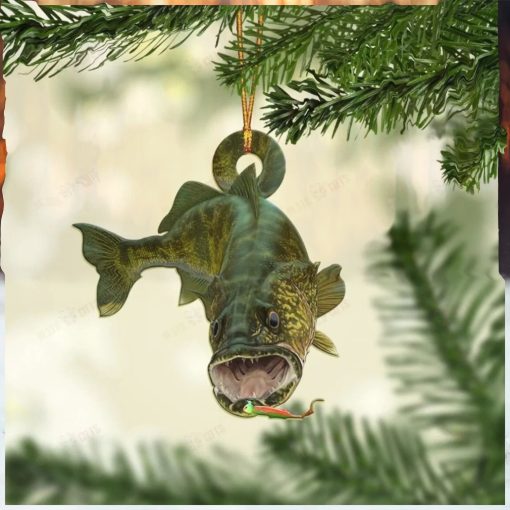 Personalized Christmas Fishing Ornament