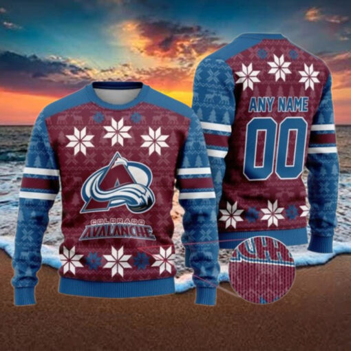 Personalized Colorado Avalanche Ugly Sweater For Christmas