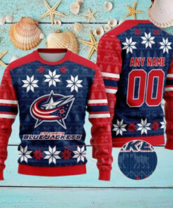 Personalized Columbus Blue Jackets Ugly Sweater For Christmas