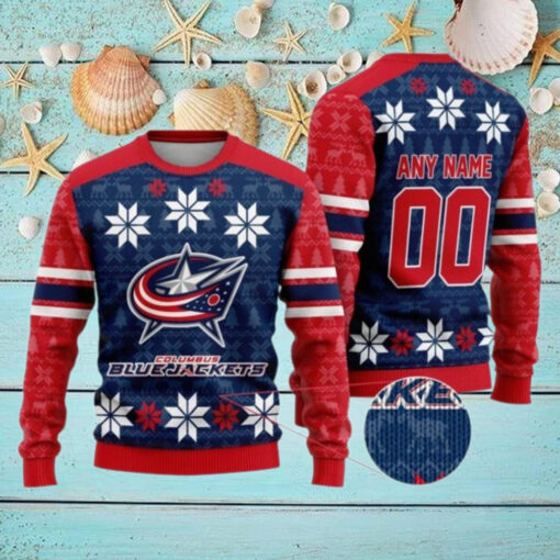 Personalized Columbus Blue Jackets Ugly Sweater For Christmas