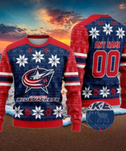 Personalized Columbus Blue Jackets Ugly Sweater For Christmas