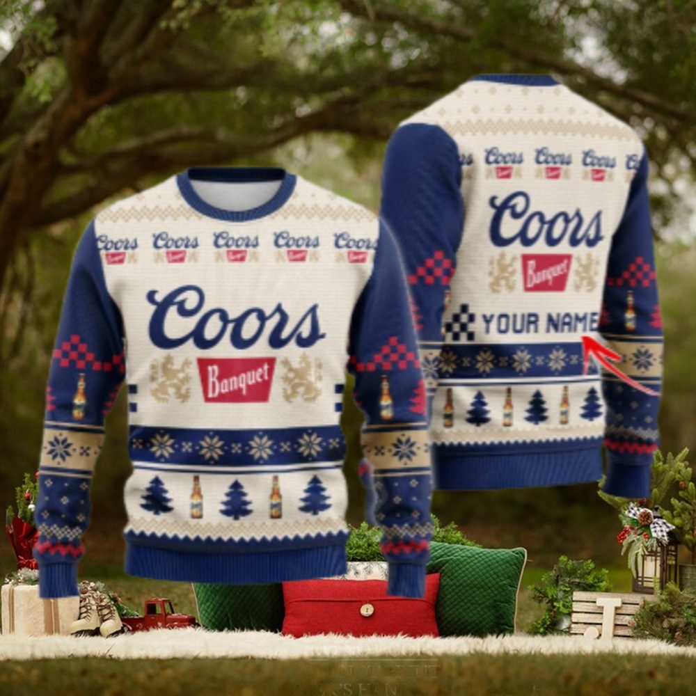 Personalized Coors Banquet Classic Ugly Christmas Sweater Personalized Coors Banquet Classic Ugly Christmas Sweater