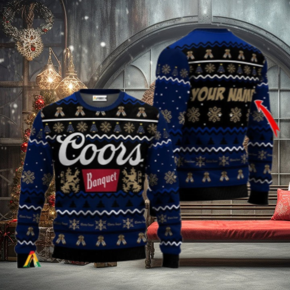 Personalized Coors Banquet Holiday Cheer Ugly Sweater Personalized Coors Banquet Holiday Cheer Ugly Sweater