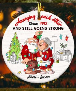 Personalized Couple Annoying Each Other Since Christmas Ornament, Santa Claus Couple Ornament