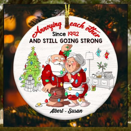 Personalized Couple Annoying Each Other Since Christmas Ornament, Santa Claus Couple Ornament