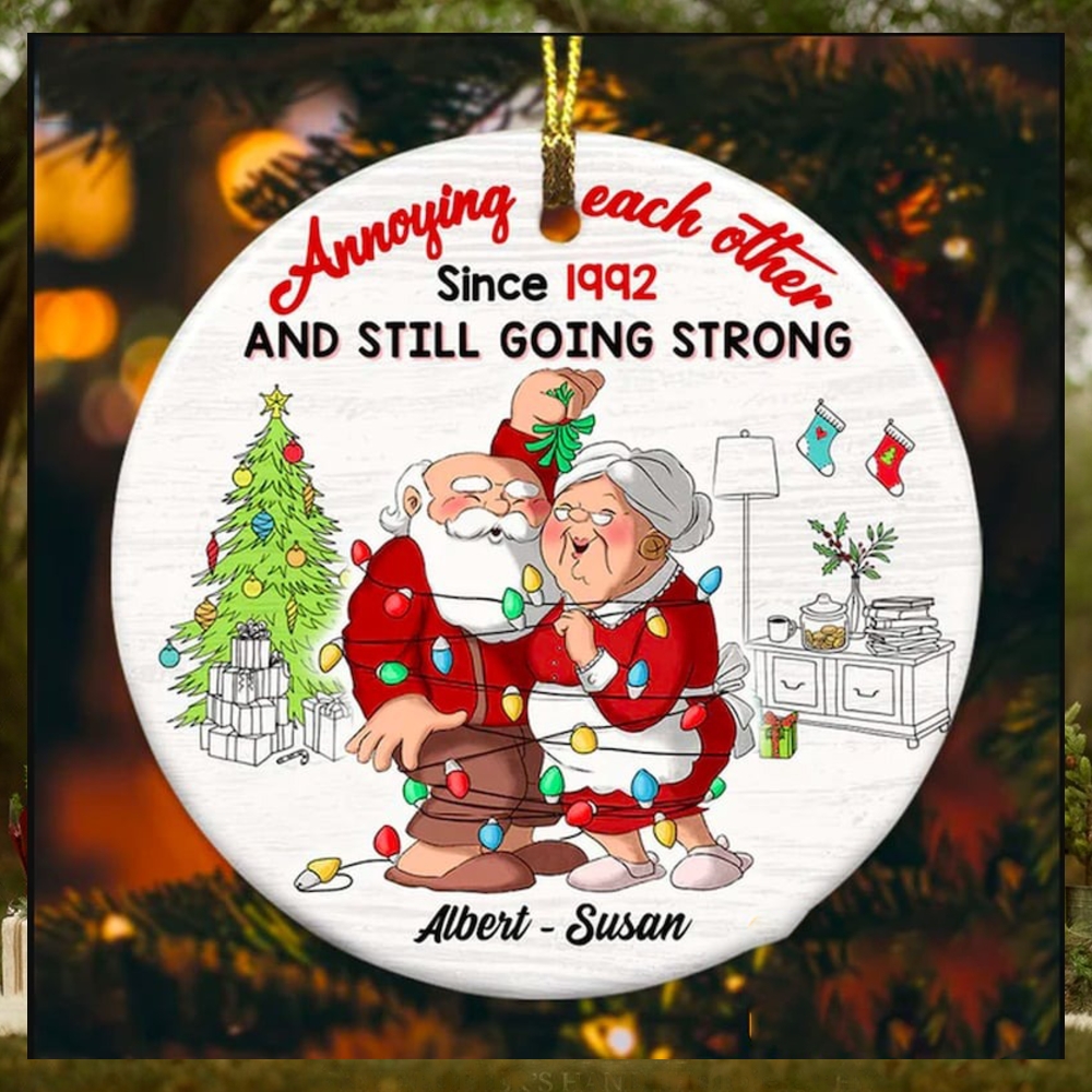 Personalized Couple Annoying Each Other Since Christmas Ornament, Santa Claus Couple Ornament Personalized Couple Annoying Each Other Since Christmas Ornament, Santa Claus Couple Ornament