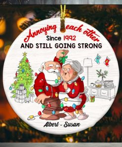 Personalized Couple Annoying Each Other Since Christmas Ornament, Santa Claus Couple Ornament
