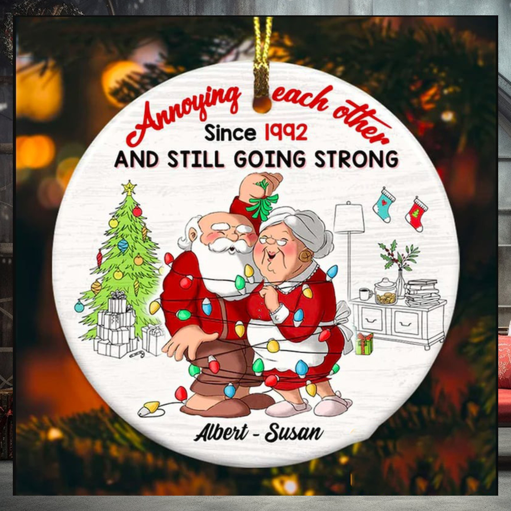 Personalized Couple Annoying Each Other Since Christmas Ornament, Santa Claus Couple Ornament Personalized Couple Annoying Each Other Since Christmas Ornament, Santa Claus Couple Ornament