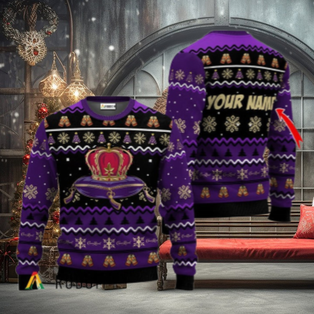 Personalized Crown Royal Holiday Cheer Ugly Sweater Personalized Crown Royal Holiday Cheer Ugly Sweater