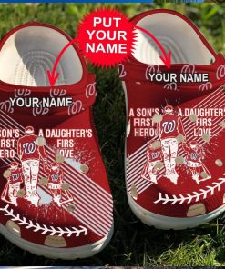 Personalized Dad And Son Daughter Mlb Washington Nationals Clogs