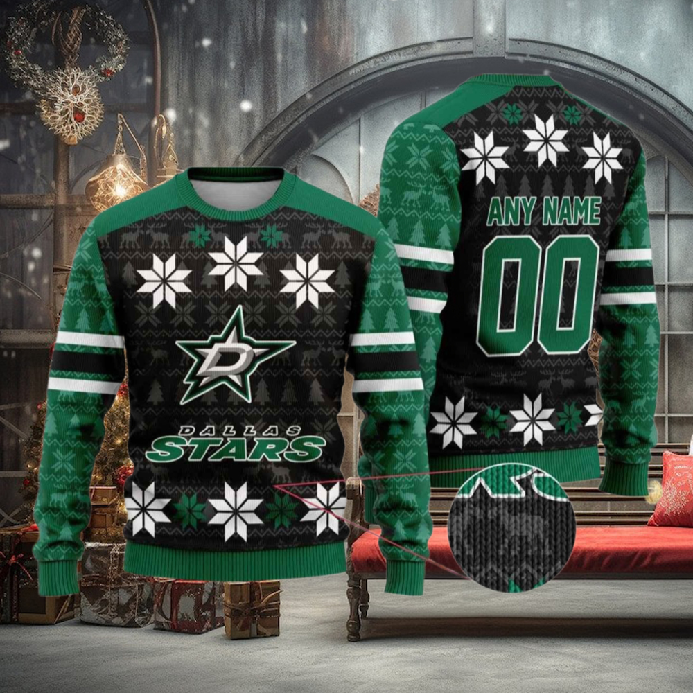 Personalized Dallas Stars Christmas Sweater, Funny Xmas Gift for Holiday Fun Personalized Dallas Stars Christmas Sweater, Funny Xmas Gift for Holiday Fun