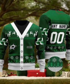 Personalized Dallas Stars Sweater, Unique NHL Holiday Gift for Xmas Fans