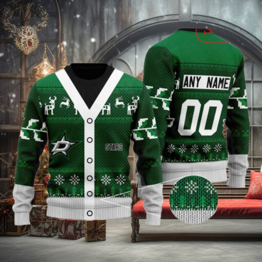 Personalized Dallas Stars Sweater, Unique NHL Holiday Gift for Xmas Fans