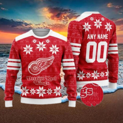 Personalized Detroit Red Wings Ugly Sweater For Christmas
