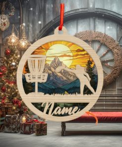 Personalized Disc Golf Women Christmas Ornament