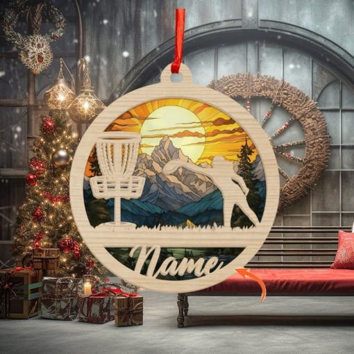 Personalized Disc Golf Women Christmas Ornament