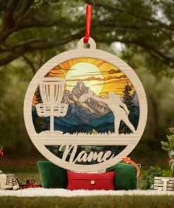 Personalized Disc Golf Women Christmas Ornament