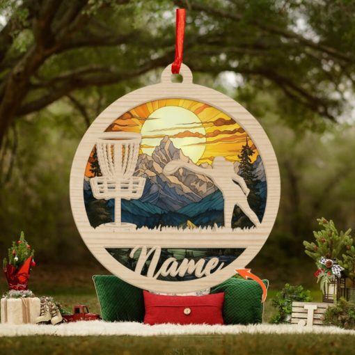 Personalized Disc Golf Women Christmas Ornament