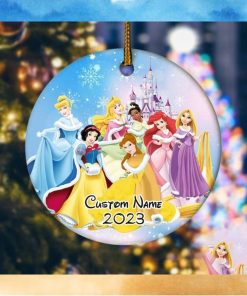 Personalized Disney Princess Ornament, Disney Xmas Ornament