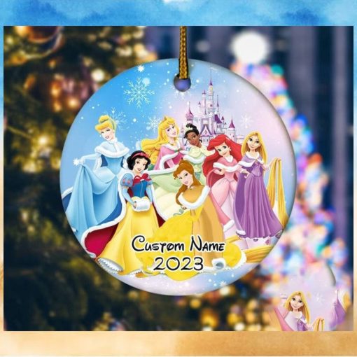 Personalized Disney Princess Ornament, Disney Xmas Ornament