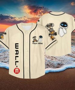 Personalized Disney WALL E And EVE Baseball Jersey