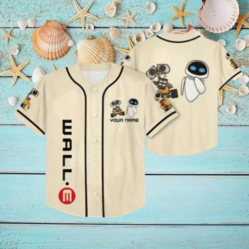 Personalized Disney WALL E And EVE Baseball Jersey