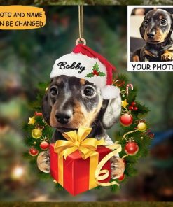 Personalized Dog Photo Dachshund Christmas Ornament Custom Dog Ornament With Picture