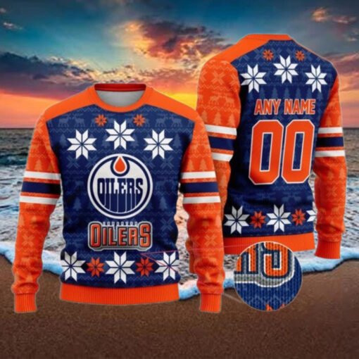 Personalized Edmonton Oilers Ugly Sweater For Christmas