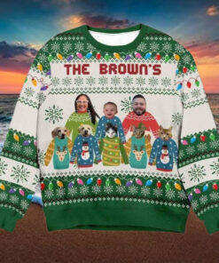 Personalized Family Photo Christmas Sweater, Custom Ugly Xmas Design