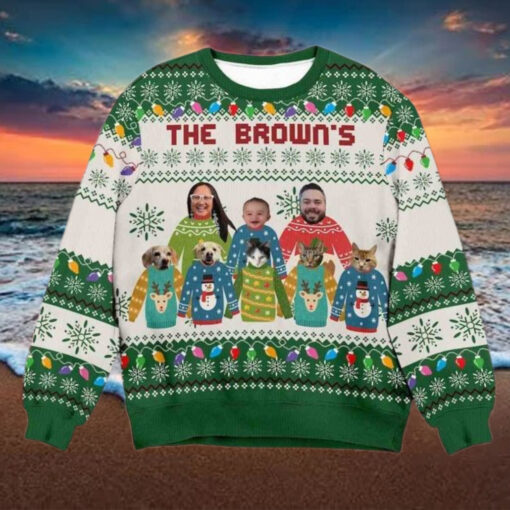Personalized Family Photo Christmas Sweater, Custom Ugly Xmas Design