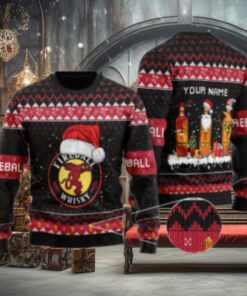 Personalized Fireball Santa Reindeer Snowflake Ugly Sweater