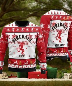 Personalized Fireball Whisky Funny Xmas Sweater