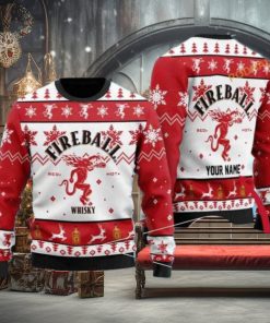 Personalized Fireball Whisky Funny Xmas Sweater