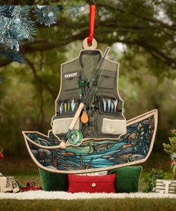 Personalized Fishing Boat Christmas Ornament