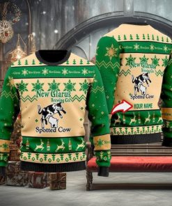 Personalized Funny Spotted Cow Beer Ugly Christmas Sweater, Ugly Sweater Apparel