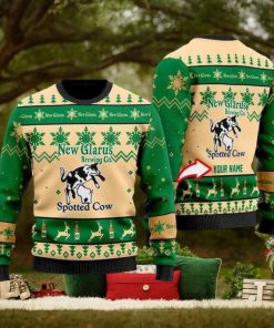 Personalized Funny Spotted Cow Beer Ugly Christmas Sweater, Ugly Sweater Apparel