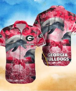 Personalized Georgia Bulldogs Dolphins Design Hawaiian Shirt