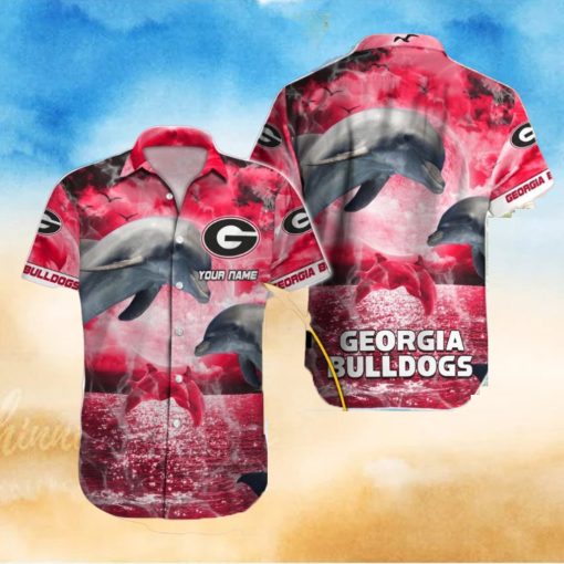 Personalized Georgia Bulldogs Dolphins Design Hawaiian Shirt