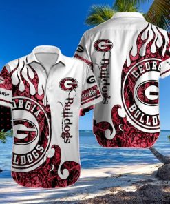 Personalized Georgia Bulldogs Logo White Red Mix Design Hawaiian Shirt