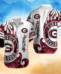 Personalized Georgia Bulldogs Logo White Red Mix Design Hawaiian Shirt