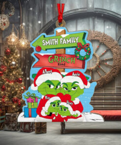 Personalized Gifts For Family, Green Monsters Family Wood Ornament Christmas 04XQLU291024