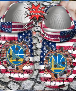 Personalized Golden State Warriors Basketball Team Crocs Clog Custom Name Shoes